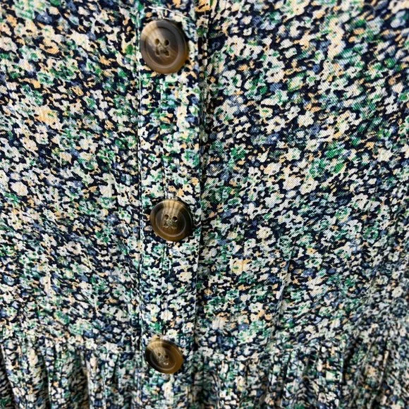 AMERICAN EAGLE Blue Floral Button Down Maxi Sleeveless Dress (L) - Picture 8 of 15